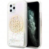 Guess Glitter Circle blještava maskica za iPhone 11 Pro Max - proziran