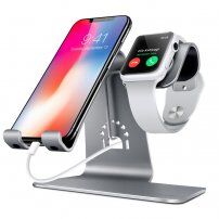 Bestand priključna stanice 2u1 za iPhone / iPad / Apple Watch - siva