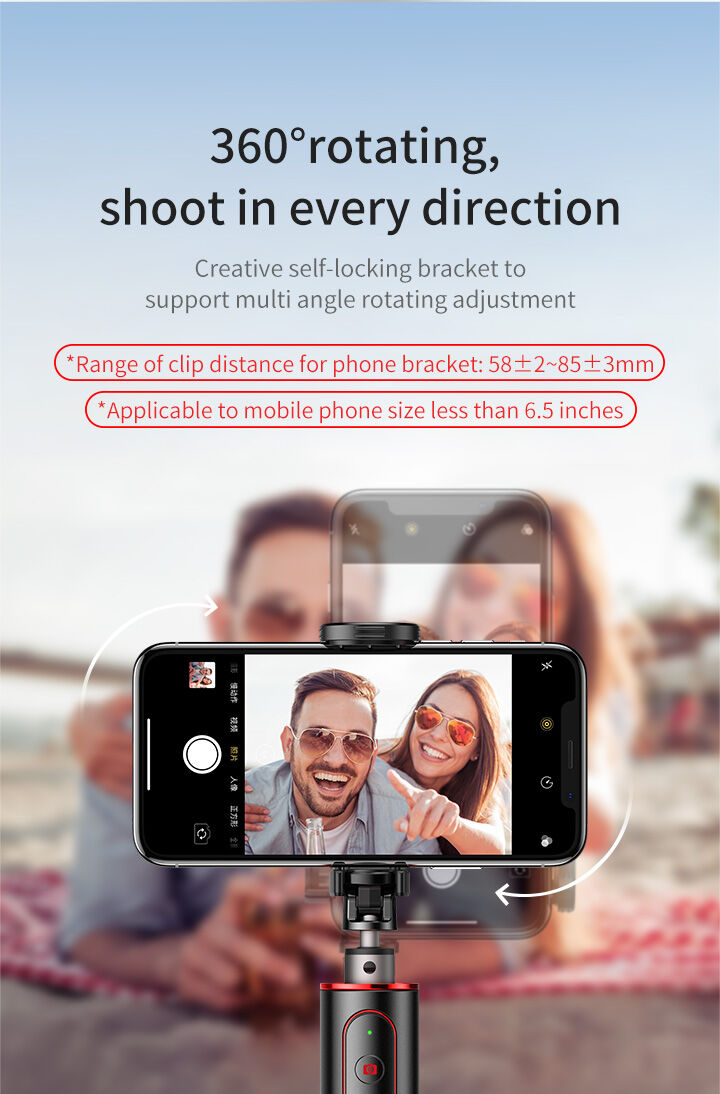 Baseus bluetooth teleskopski aluminijski selfie stick sa stativom - crvena