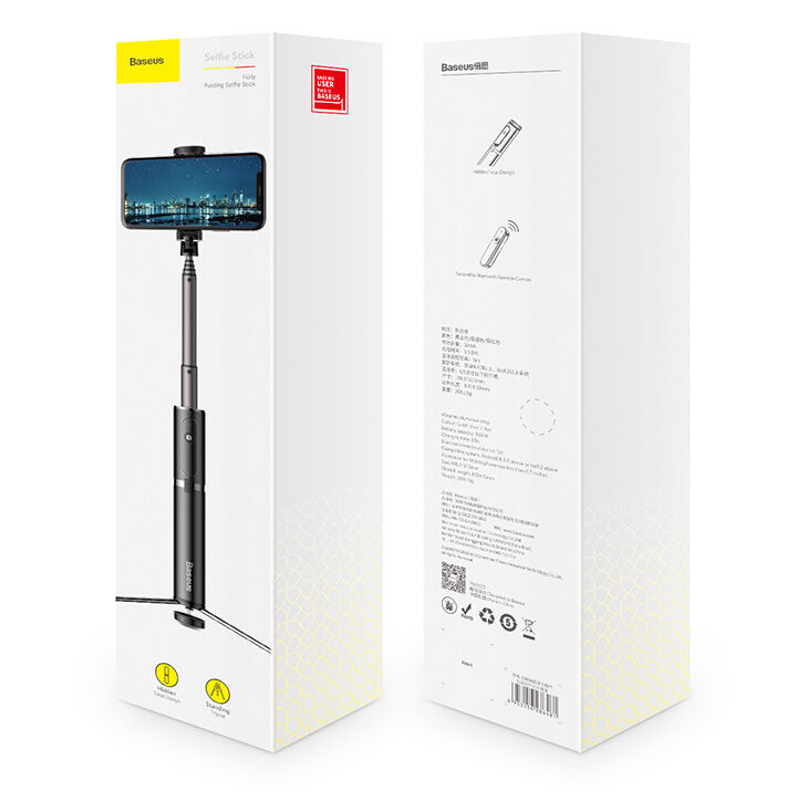 Baseus bluetooth teleskopski aluminijski selfie stick sa stativom - crvena