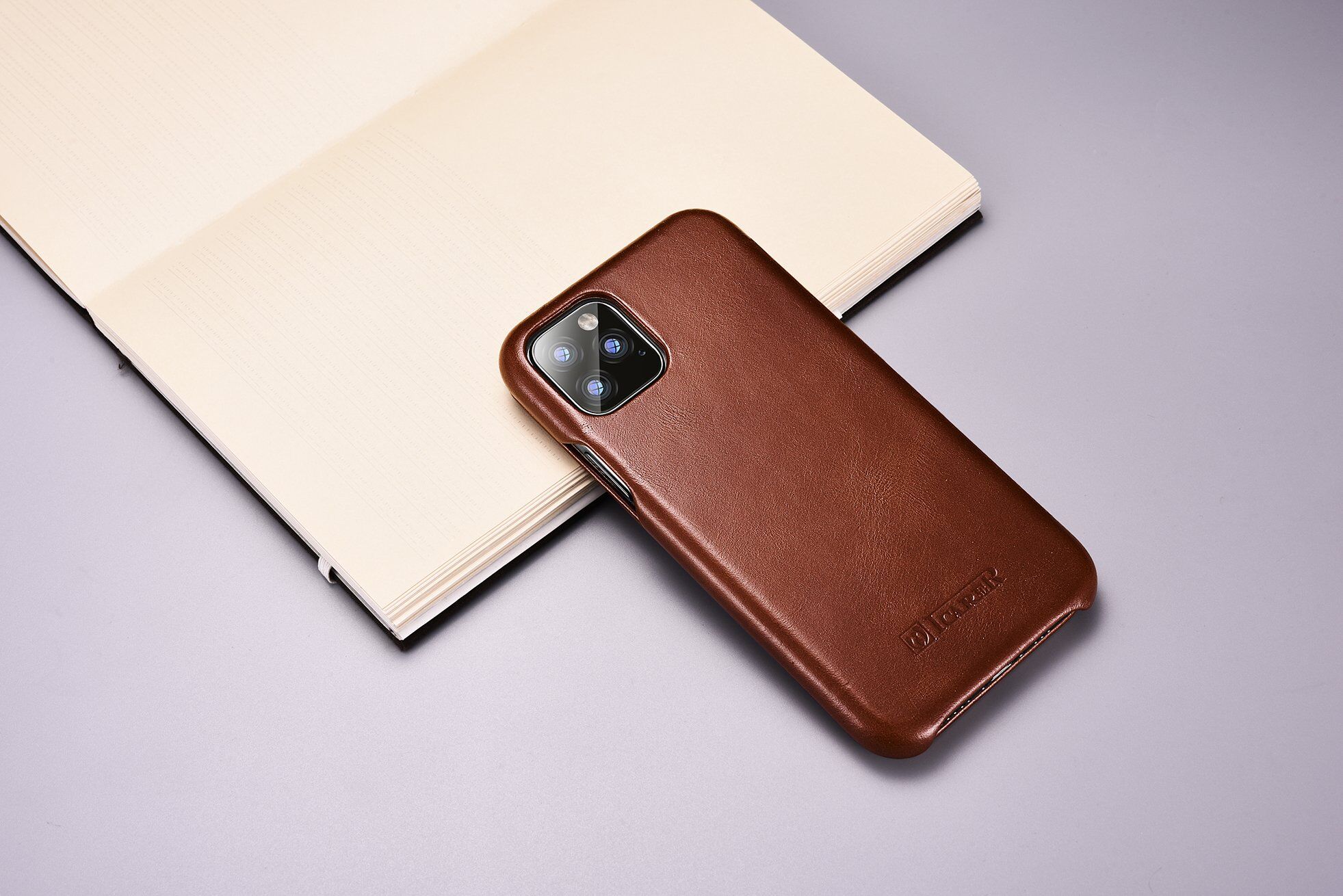 Icarer kožna flip futrola za iPhone 11 Pro Max - kakao smeđa