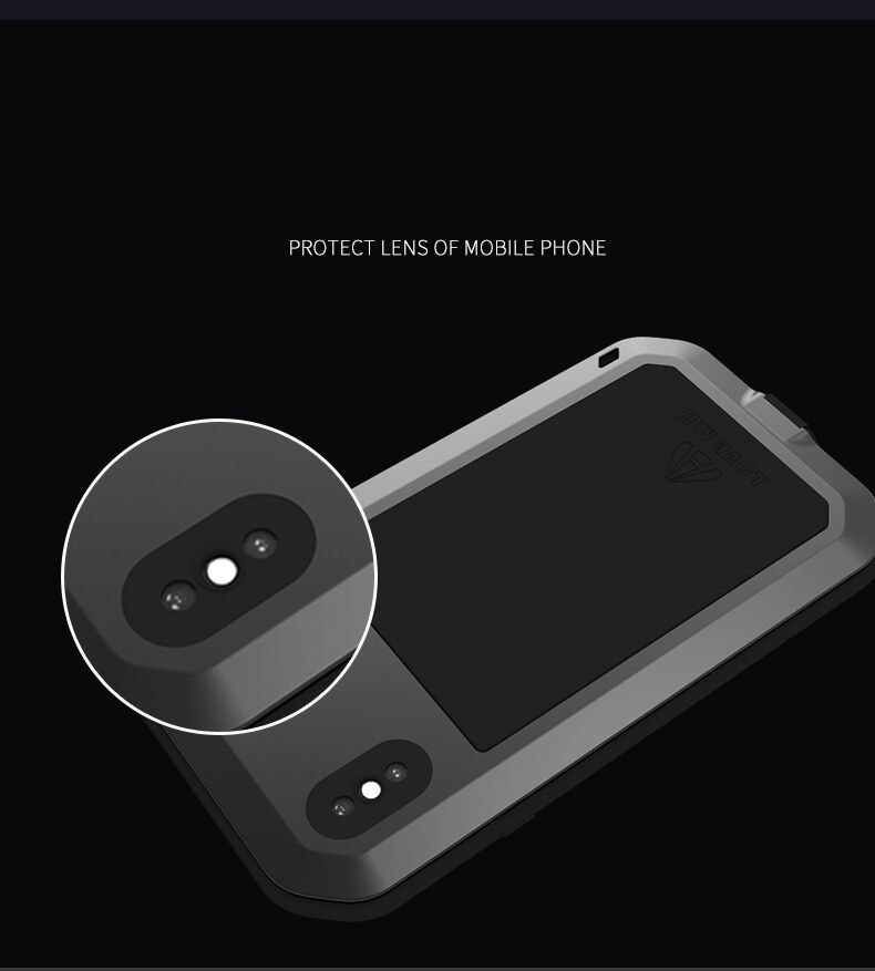 Love Mei futrola super otporna na udarce / vodu / prašinu za iPhone XS Max - crno