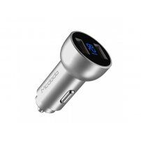 MCDODO punjač za u automobil s dva porta (5V / 3.4A) i LED ekranom za Apple iPhone / iPad / iPod - srebrna