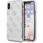 Guess 4G Solid Glitter blještava maskica za iPhone X / XS - srebrni