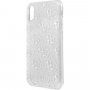Guess 4G Solid Glitter blještava maskica za iPhone X / XS - srebrni