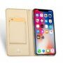 DUX DUCIS futrola s postoljem i pretincem za dokumente za Apple iPhone XS / iPhone X - zlatna