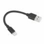 Opleteni kabel za podatke i punjenje s USB-A 2.0 / Lightning za iPhone / iPad / iPod / AirPods - 13 cm - crni