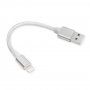 Opleteni kabel za podatke i punjenje s USB-A 2.0 / Lightning za iPhone / iPad / iPod / AirPods - 13 cm - srebrni