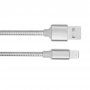 Opleteni kabel za podatke i punjenje s USB-A 2.0 / Lightning za iPhone / iPad / iPod / AirPods - 13 cm - srebrni