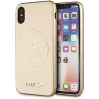Guess Saffiano maskica s logotipom za iPhone X / XS - zlatni