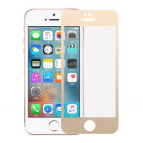 Tvrdo 3D staklo za cijeli perimetar telefona za iPhone SE (2016)/ 5S / 5 - 0.3mm - zlatna