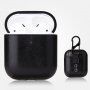 Omot od PU kože s karabinom za AirPods 1 / 2 - crni