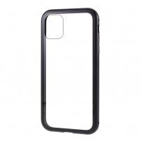Futrola za cijeli mobitel od kaljenog stakla s metalnim okvirom za iPhone 11 - crno