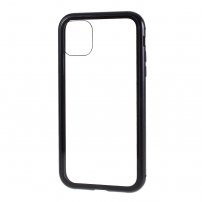 Futrola za cijeli mobitel od kaljenog stakla s metalnim okvirom za iPhone 11 Pro Max - crno