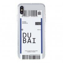 Maskica od meke plastike s uzorkom avionske karte za iPhone X / XS - Dubai