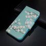 Flip futrola bijelo cvijeće za iPhone 7 / 8 / SE (2020/2022) - plavo