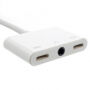 Redukcija lightning priključka s dva lightning priključka i priključkom jack 3.5mm za iPhone - bijelim