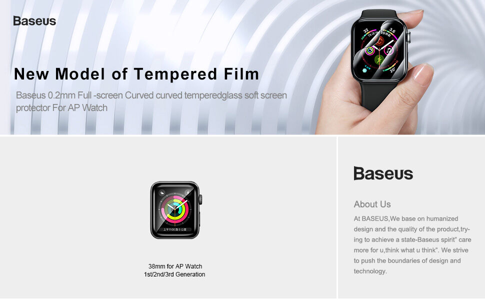 BASEUS kaljeno staklo za Apple Watch 38mm