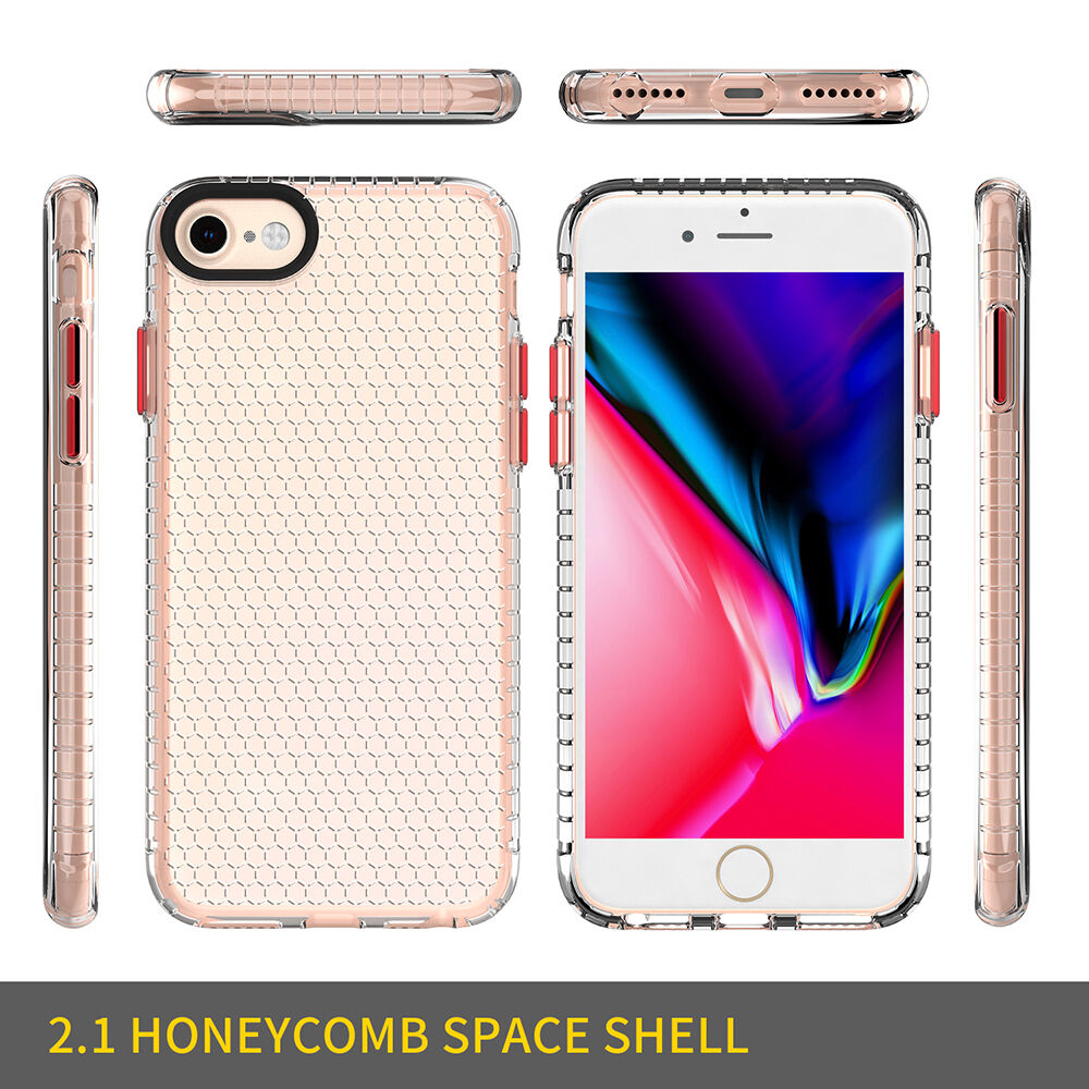 Prozirna maskica sa strukturom saća za iPhone 6 / 6S / 7 / 8 - crni