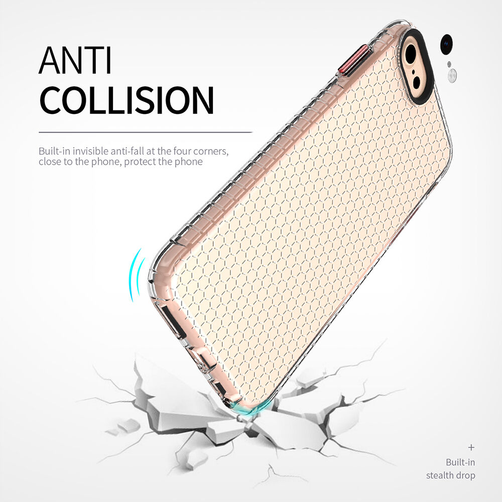 Prozirna maskica sa strukturom saća za iPhone 6 / 6S / 7 / 8 - crni