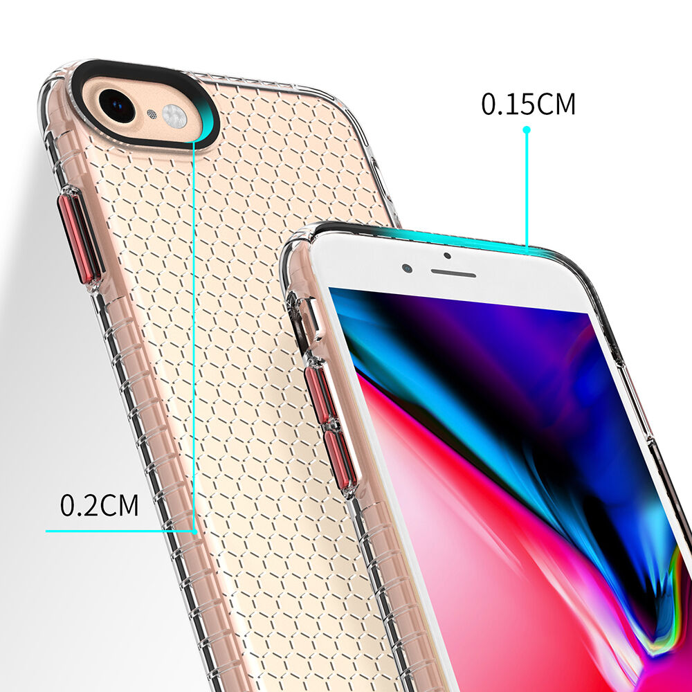 Prozirna maskica sa strukturom saća za iPhone 6 / 6S / 7 / 8 - crni