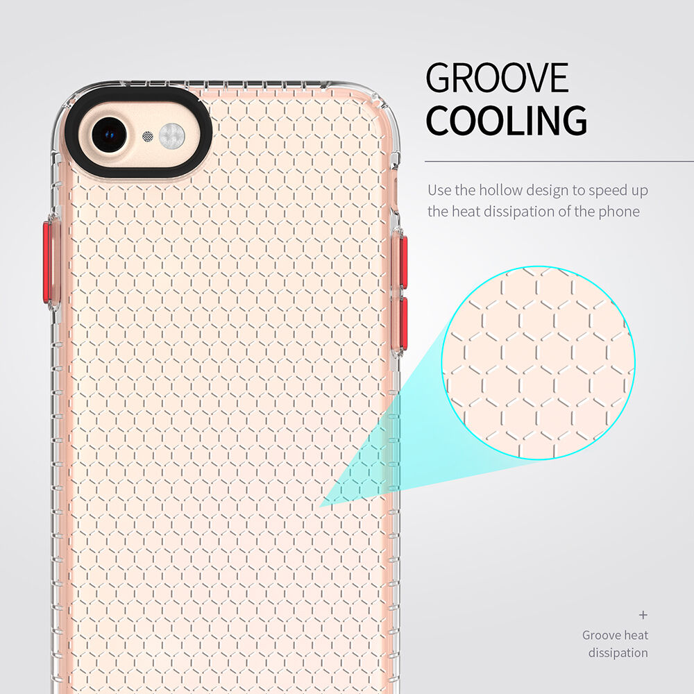 Prozirna maskica sa strukturom saća za iPhone 6 / 6S / 7 / 8 - crni