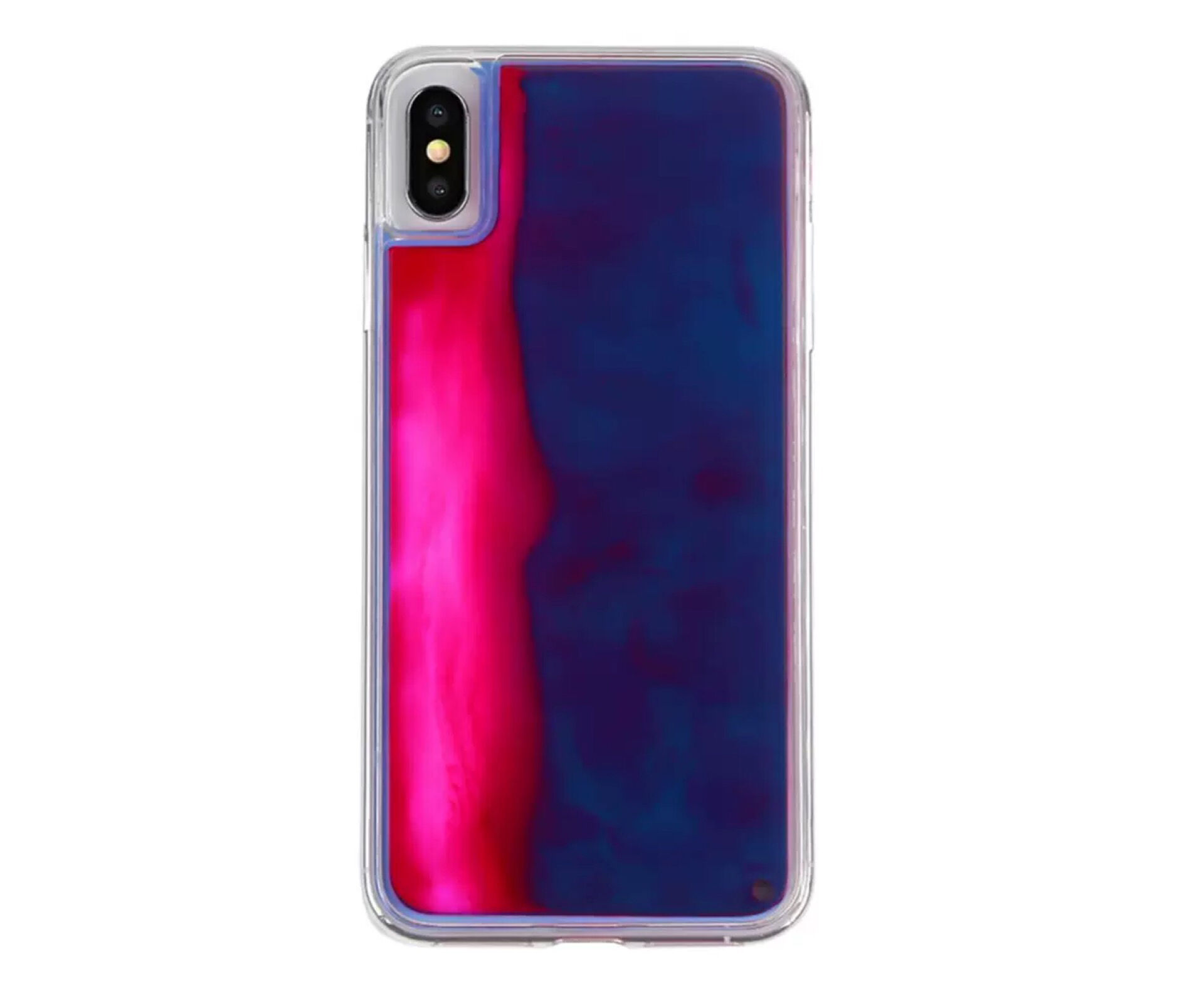 Maskica sa šljokicama koja svijetli u mraku za iPhone XS Max - plavoa-fuksija