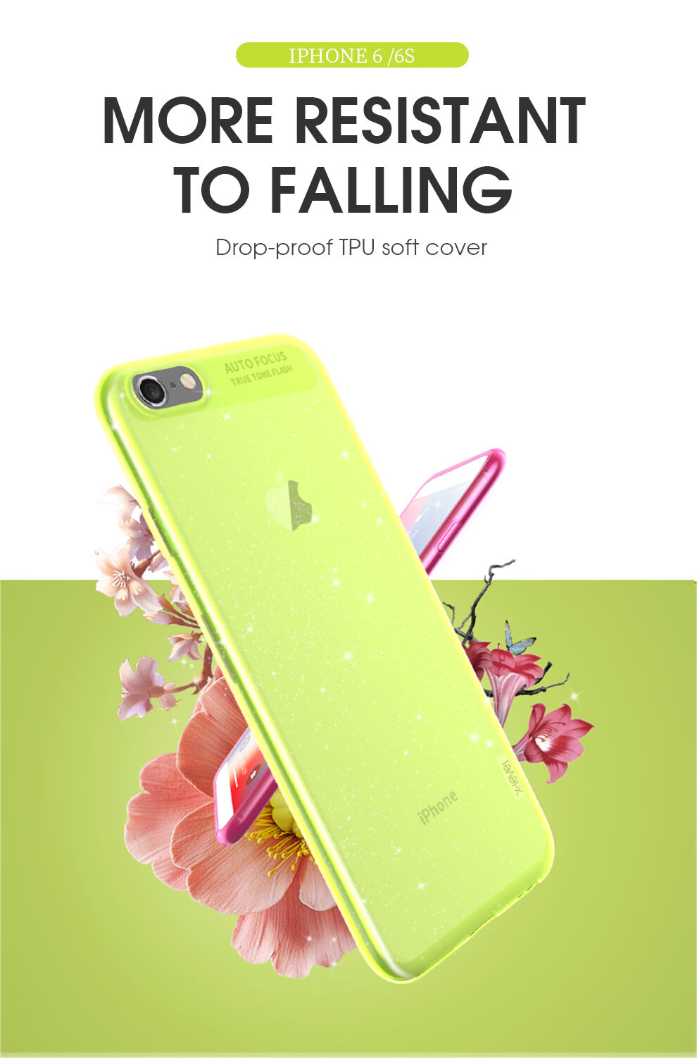 X-Level blještava maskica od meke plastike za iPhone 6 / 6S - crni