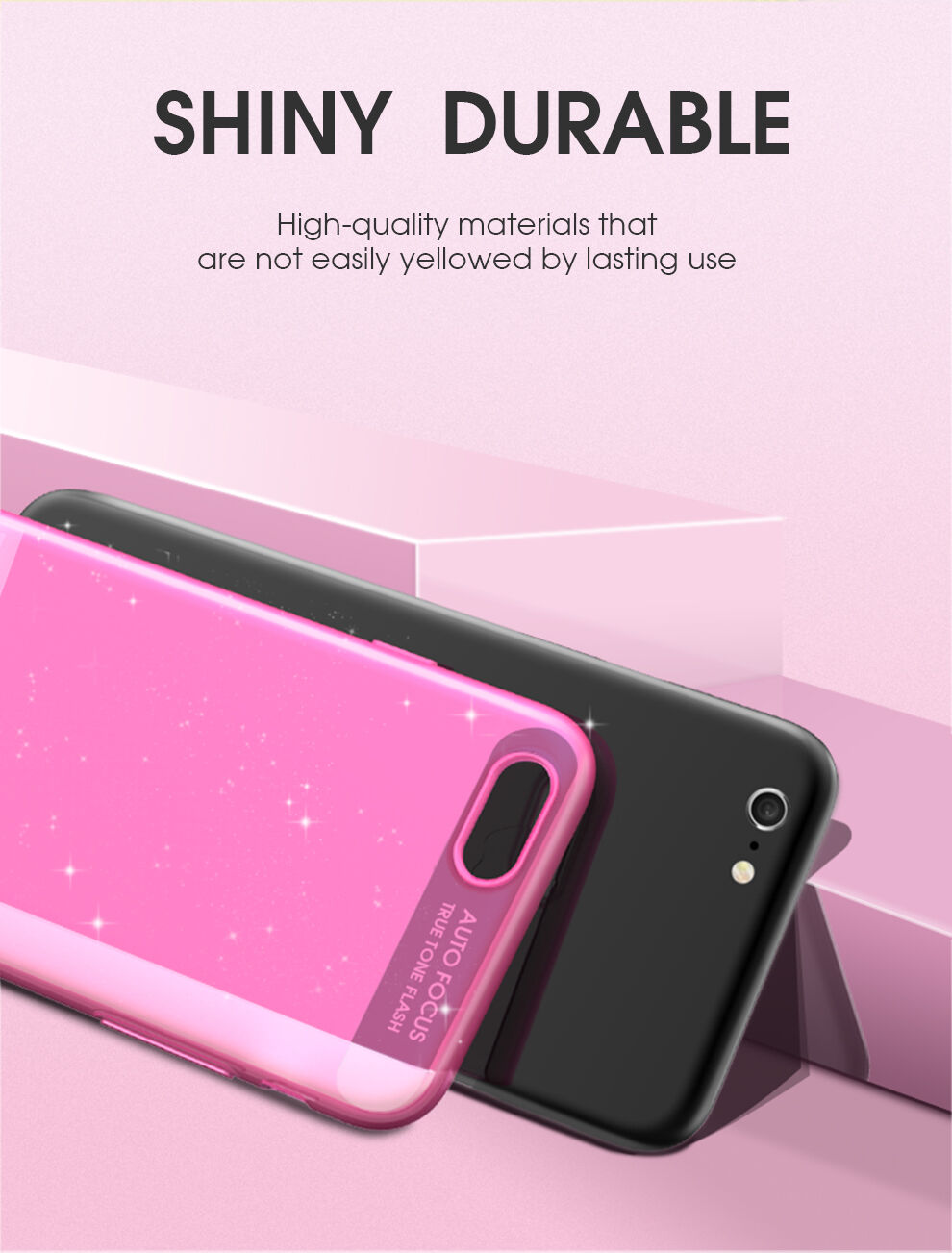 X-Level blještava maskica od meke plastike za iPhone 6 / 6S - crni