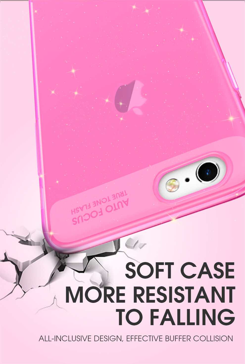 X-Level blještava maskica od meke plastike za iPhone 6 / 6S - crni
