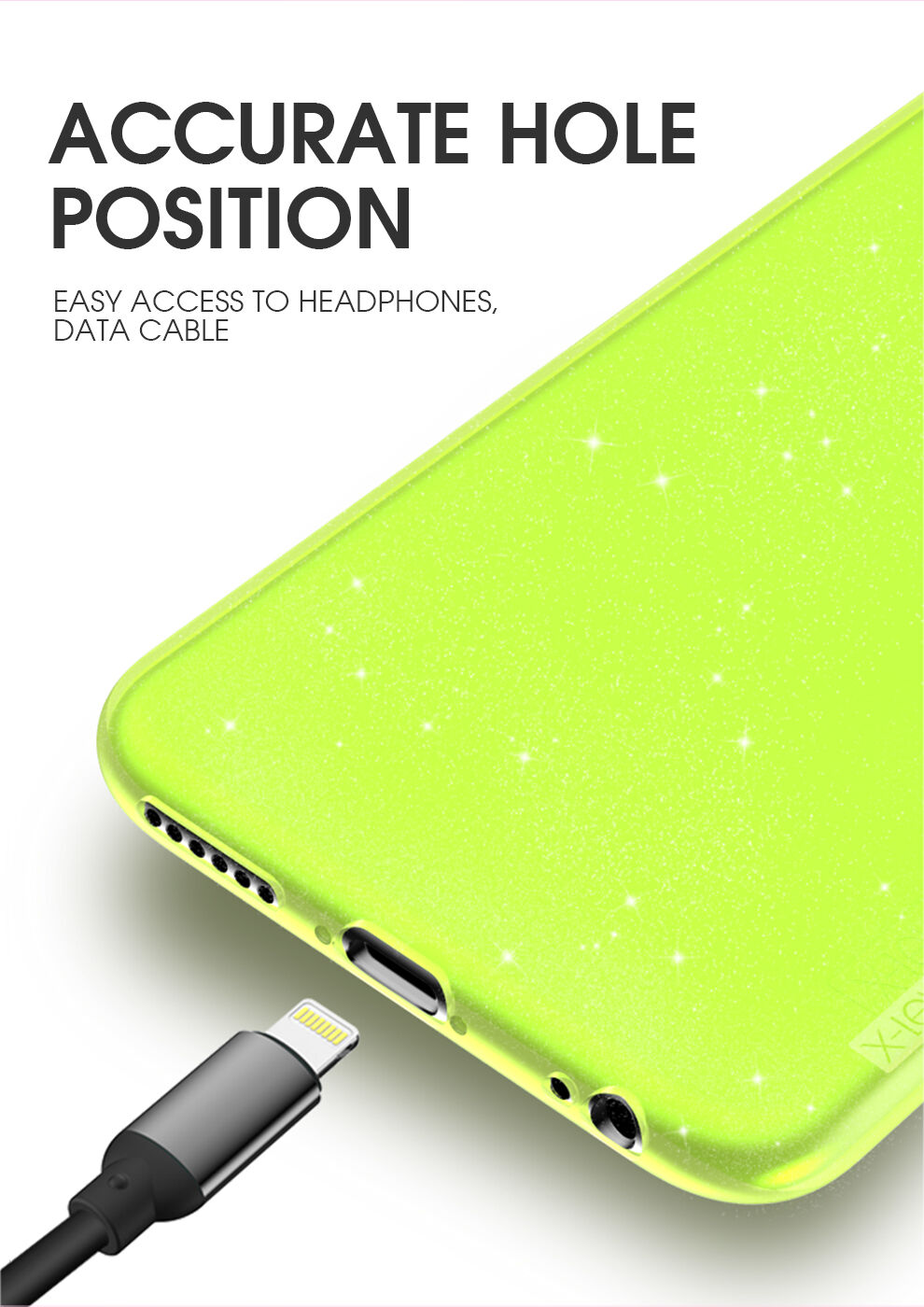 X-Level blještava maskica od meke plastike za iPhone 6 / 6S - crni