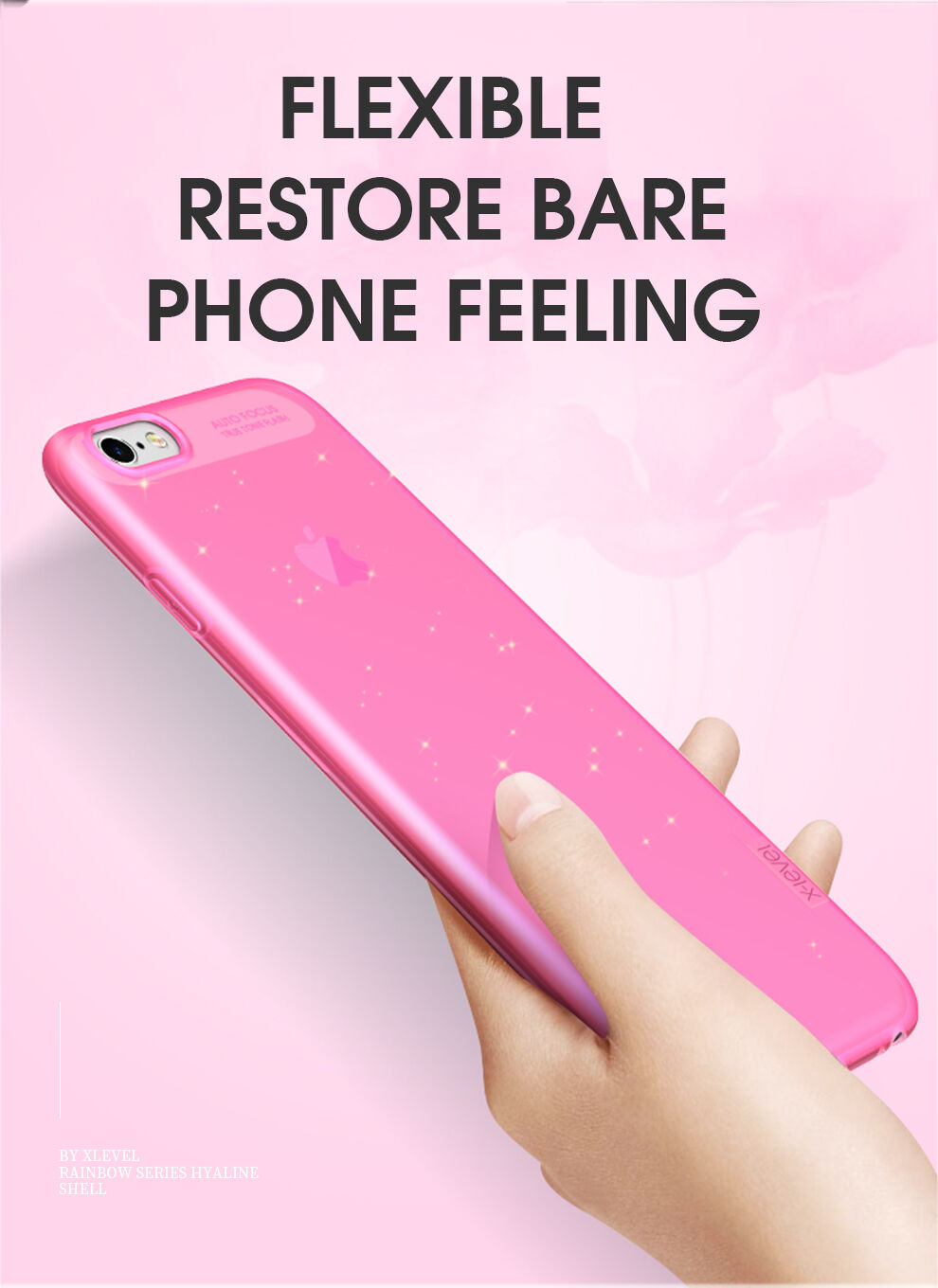 X-Level blještava maskica od meke plastike za iPhone 6 / 6S - crni