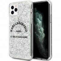 Karl Lagerfeld St. Guillaume Glitter maskica za iPhone 11 Pro Max - srebrni