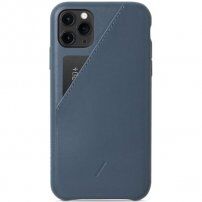 Native Union kožna maskica s pretincem za kartice za iPhone 11 Pro Max - tamno plavi