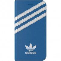 Adidas originalna flip futrola s logotipom i prugama za iPhone 7 / 8 / SE (2020/2022) - plavo-bijela