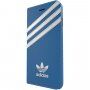 Adidas originalna flip futrola s logotipom i prugama za iPhone 7 / 8 / SE (2020/2022) - plavo-bijela