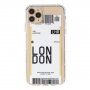 Maskica od meke plastike s uzorkom avionske karte za iPhone 11 Pro Max - London