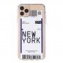 Maskica od meke plastike s uzorkom avionske karte za iPhone 11 Pro Max - New York