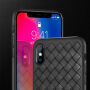 BENKS plastična zaštitna maskica na motiv pletene kože za iPhone XS / iPhone X - Tamnoplava boja