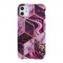 Maskica od meke plastike mramornai uzorak za iPhone 11 - tamno ljubičasta