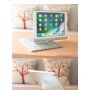 Okretna torbica s tipkovnicom za iPad 9,7" (2017/2018) / Pro 9,7" / Air 1 / 2 - srebrna