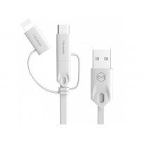 MCDODO USB kabel s Lightning / micro USB / USB-C kontektorima za Apple iPhone - 1m - bijela