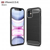 Maskica s teksturom brušeng karbona za iPhone 12 mini - crni