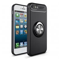 Maskica s metalnim stalkom pogodna za magnetske držače za iPhone 5 / 5S / SE (2016) - crno-sivi