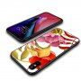 NXE zaštitna maskica sa stražnjom stranom od kaljenog stakla za iPhone X / XS - crveni i ružičasti cvijet
