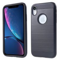 maskica brušene teksture za iPhone XR - crni