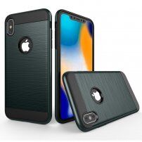 Otporna maskica za iPhone XS max - brušena tekstura - tamno plavi