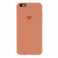 Silikonska maskica sa srcem za iPhone 6 / 6S - narančasti