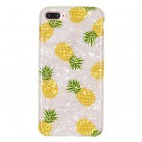Biserna sjajna maskica s uzorkom ananasa za iPhone 7 Plus / 8 Plus - žuto-bijela
