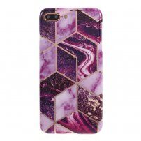 Maskica od meke plastike mramornai uzorak za iPhone 7 Plus / 8 Plus - purpurna